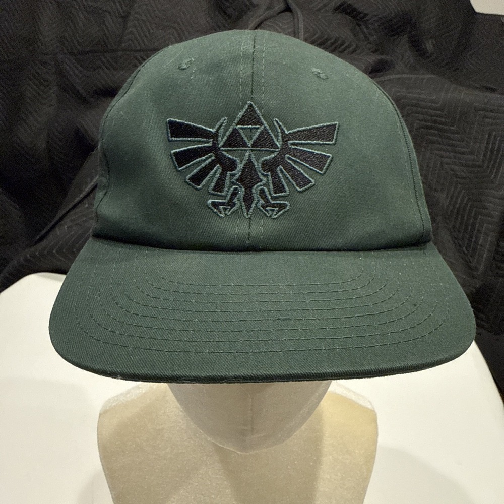 Legend Zelda Tears of the Kingdom Green SnapBack Hat/Cap Black Logo Adjustable
